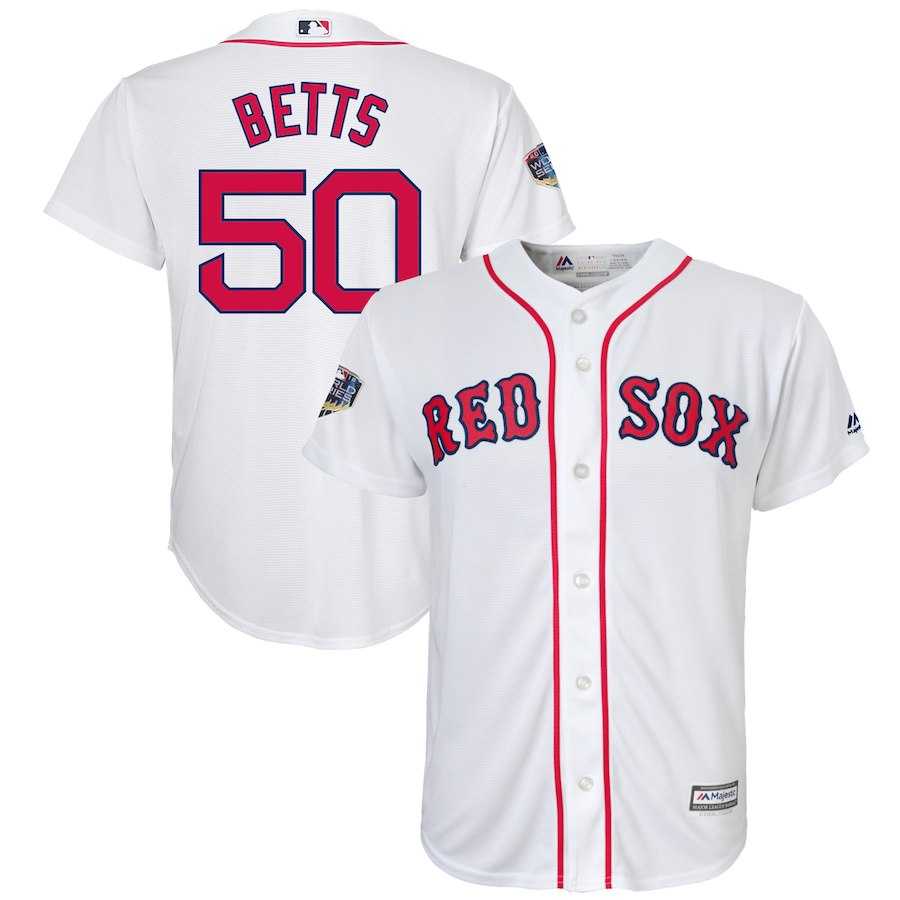 Youth Red Sox 50 Mookie Betts White 2018 World Series Cool Base Player Jersey Dzhi,We sell and wholesale Youth Red Sox 50 Mookie Betts White 2018 World Series Cool Base Player Jersey Dzhi on line form chian!